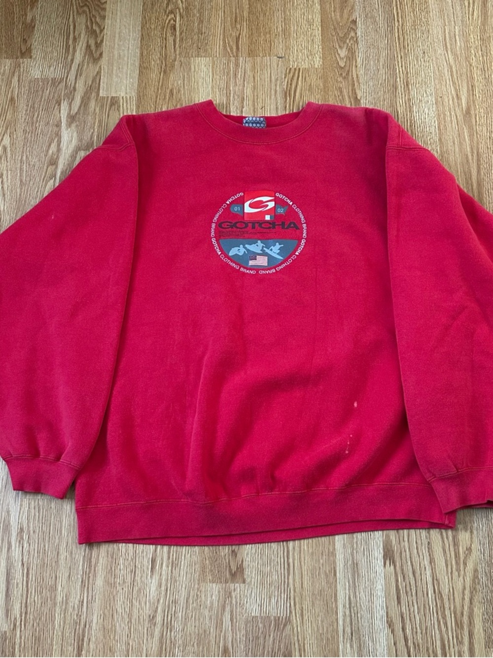 Gotcha Vintage Red Crewneck Sweater - Men's Casual Pullover Size large